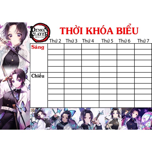 Thời khoá biểu trùng trụ kochou shinobu  kimetsu no yaiba