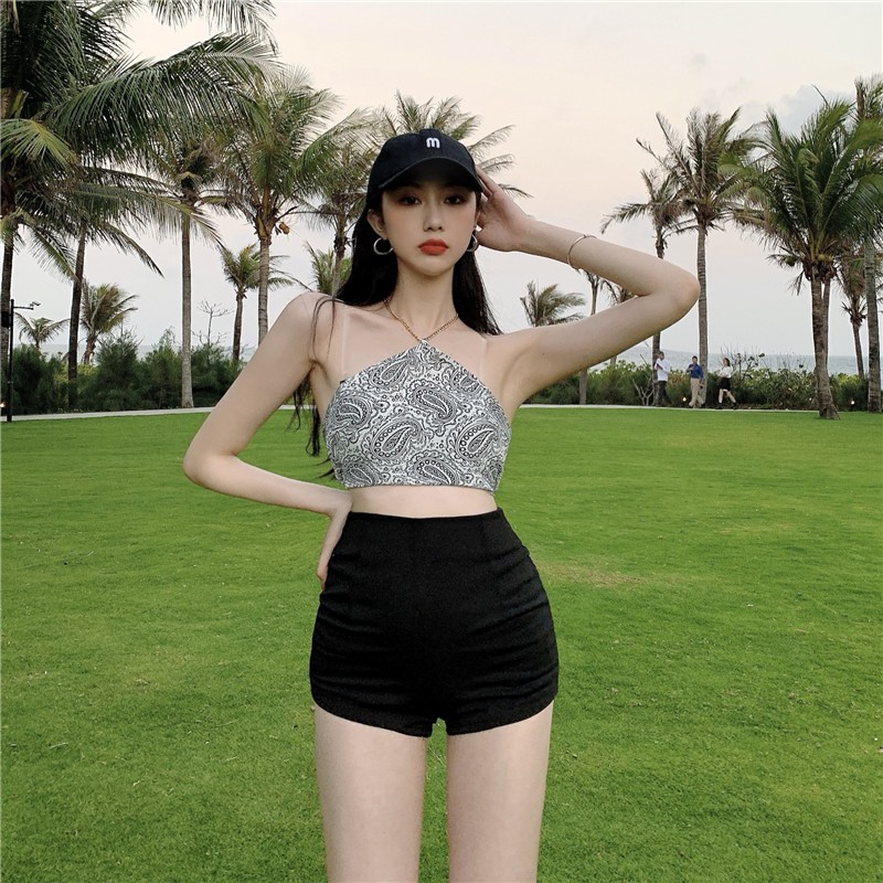 Cocory vn Quần Ngắn Nữ Dáng Ôm Màu Trơn Thời Trang Gợi Cảm