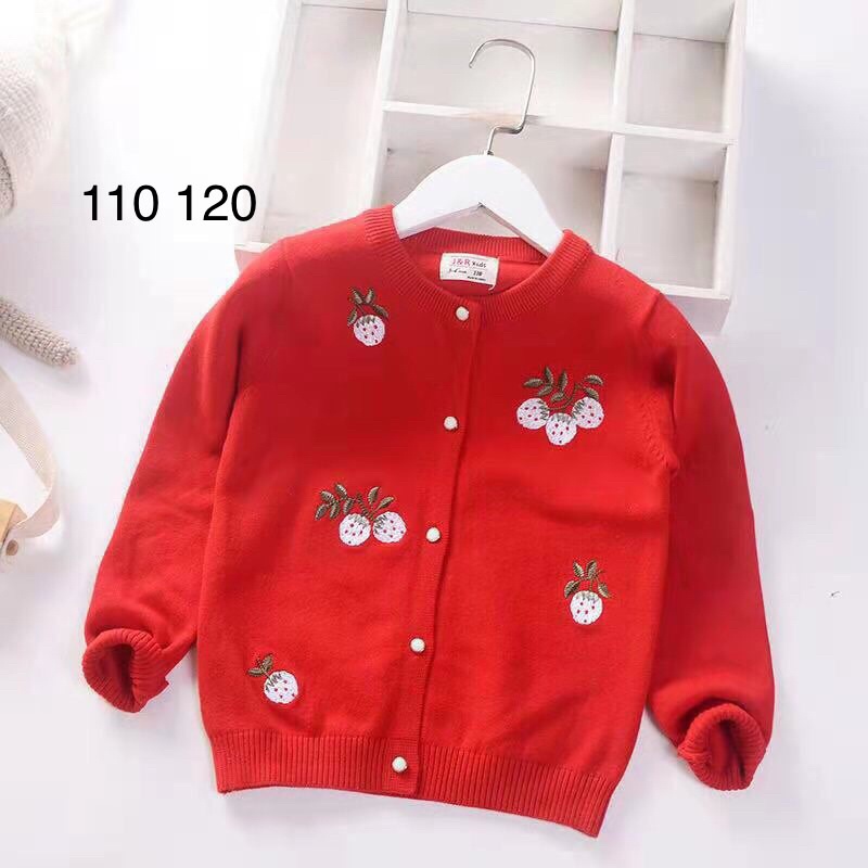 Áo len cài cúc bé gái 2-7 tuổi