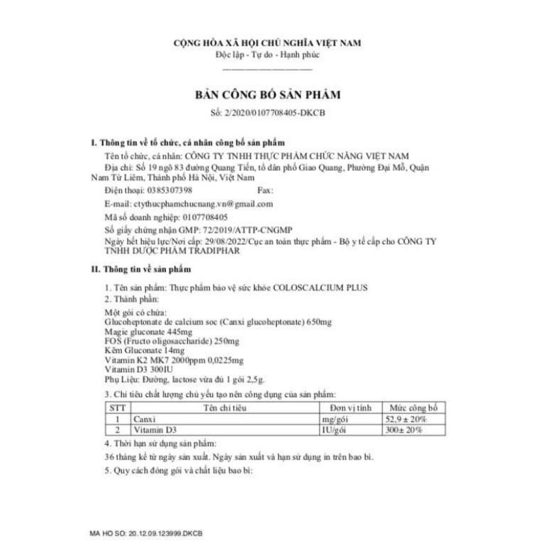 Canxi hữu cơ cho cả nhà , nguyên liệu nhập khẩu từ Pháp, canxi mát