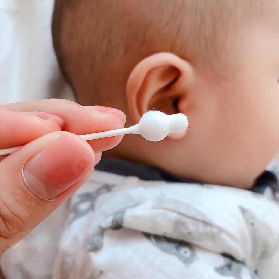 Tăm Bông Sơ Sinh Hồ Lô Và 1 Đầu Xoắn Mother-K Hàn Quốc 100 chiếc - 300 Chiếc