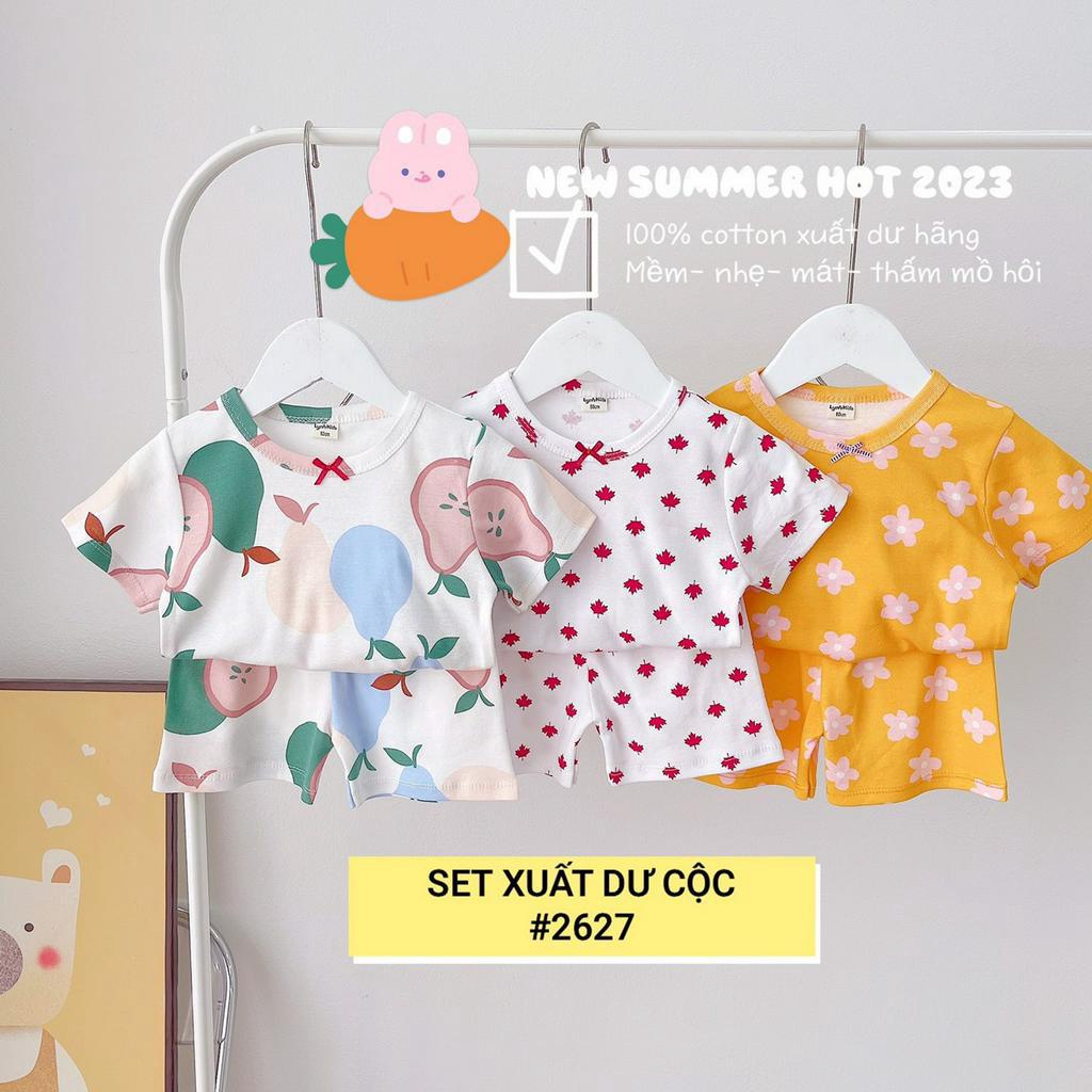 XẢ HÀNG LẺ SIZE BÉ GÁI , SIZE 120 16-18KG ( set 3 bộ ) đồ bộ bé gái  mùa hè , quần áo trẻ em xuất dư , xả 105k/set/3 bộ