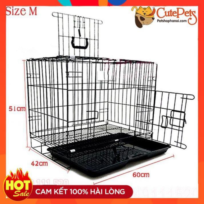 Lồng sơn tĩnh điện Size M 60x42x51cm có thể gấp gọn - Phụ kiện chó mèo Pet shop Hà Nội
