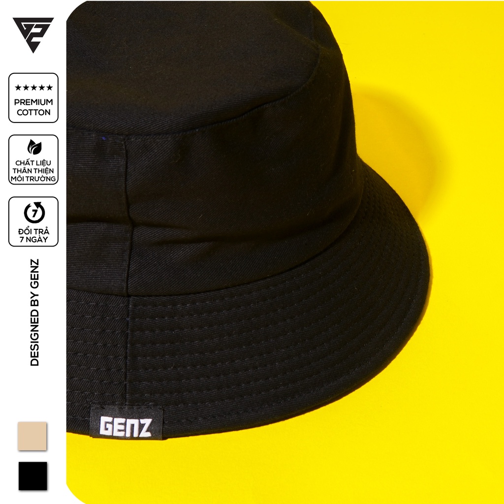 Nón bucket tròn vành GENZ trơn nhiều màu phong cách Ulzzang Unisex ZA005