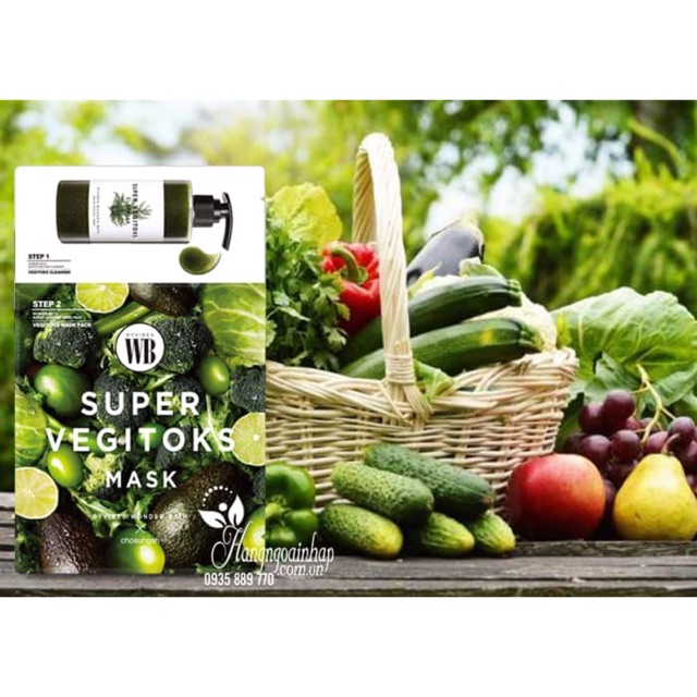 Mặt nạ thải độc rau củ Super Vegitoks Mask 6 miếng Hàn Quốc