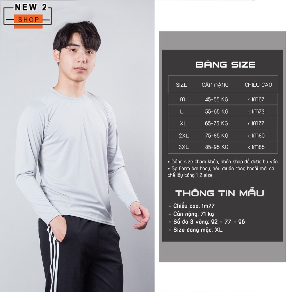 Áo giữ nhiệt nam -Áo thun giữ nhiệt chất liệu mềm mịn ôm sát cơ thể thoải mái vận động dễ dàng New2_Shop | BigBuy360 - bigbuy360.vn