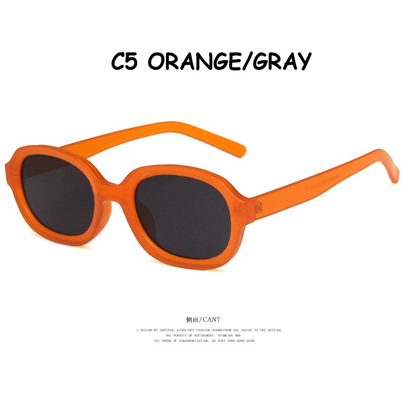 Kính mát gọng oval phong cách Hiphop thời trang Hàn Quốc