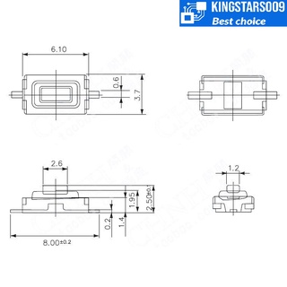 Set 10 nút nhấn SMD 3x6x2.5