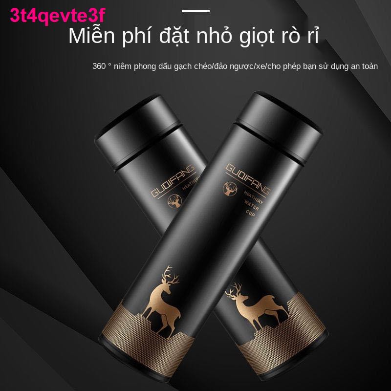 chai tràCốc giữ nhiệt kinh doanh dung tích lớn inox 304 thông minh pha trà đo độ cầm tay học sinh nam nữ