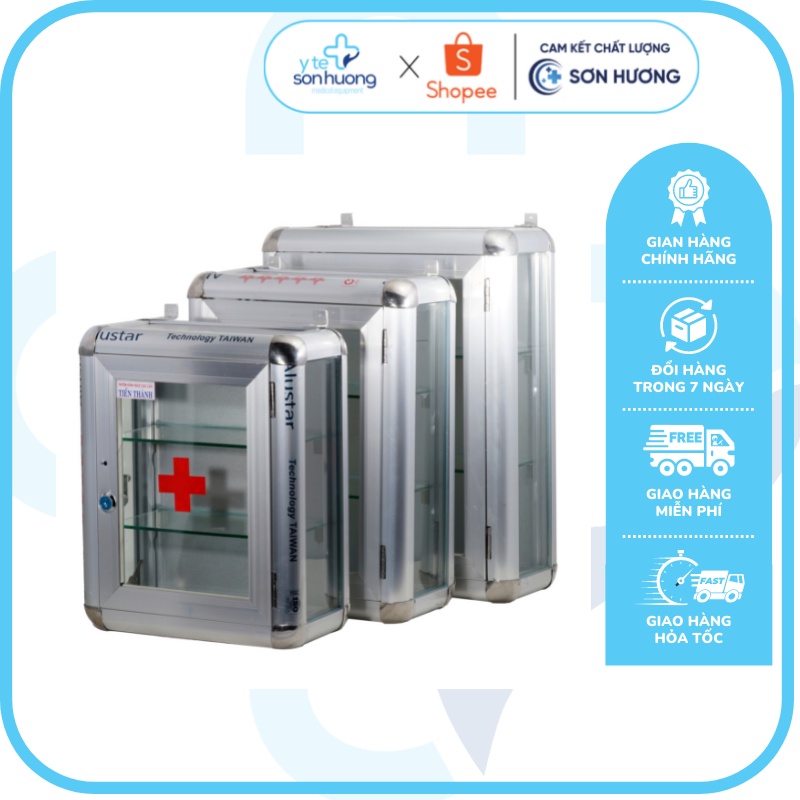 Tủ thuốc gia đình treo tường,tủ thuốc y tế trường học hợp kim nhôm kích thước 40 x 30 x 15cm