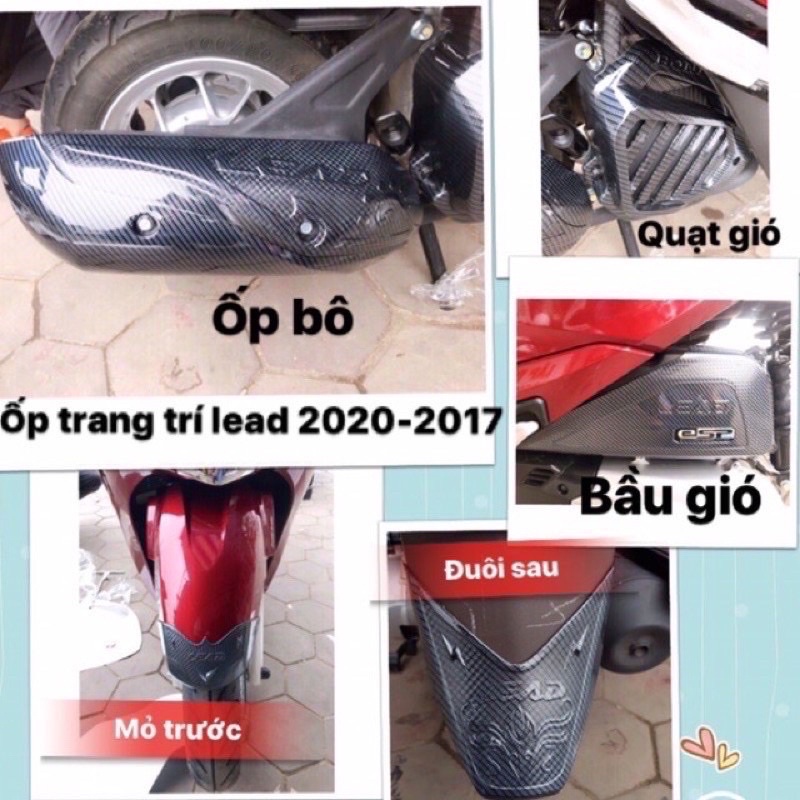 Combo 4 món ốp mạ xi crom trắng dành cho xe lead 17-21