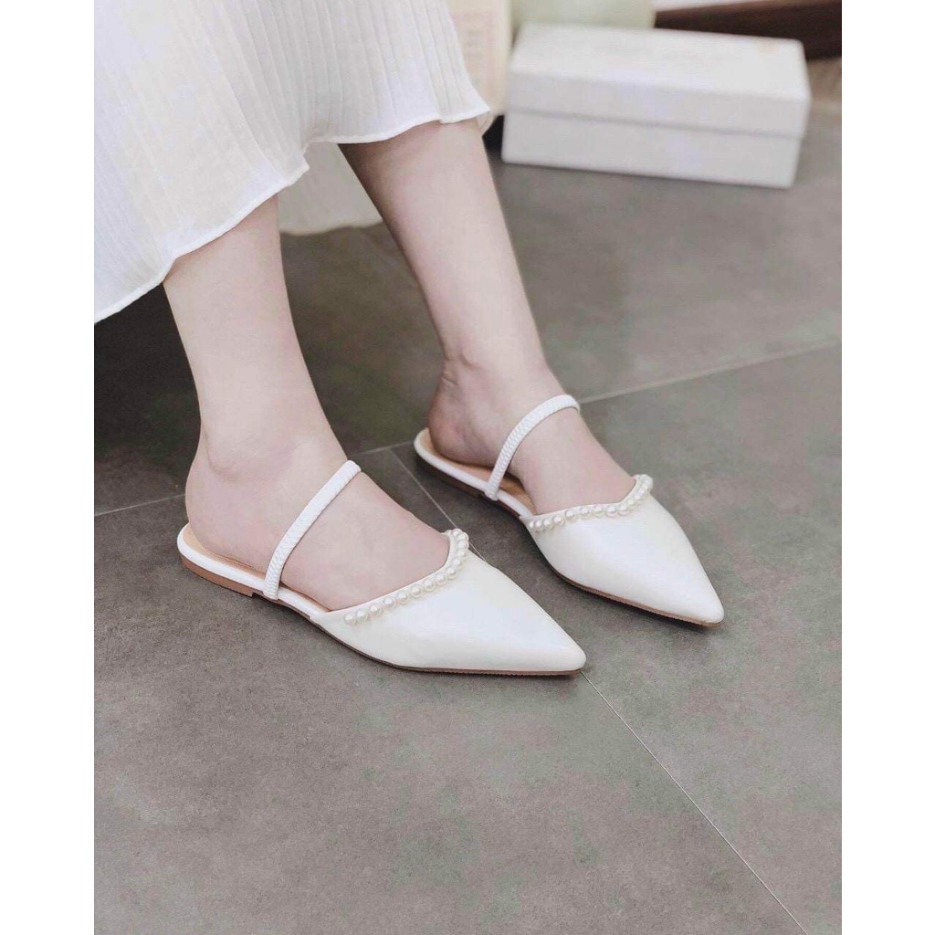 Sục Nữ Mũi Nhọn Quai Ngang Đính Ngọc Mẫu Mới Bền Đẹp Giá Tốt mã GSUC MINHTUYETSHOES