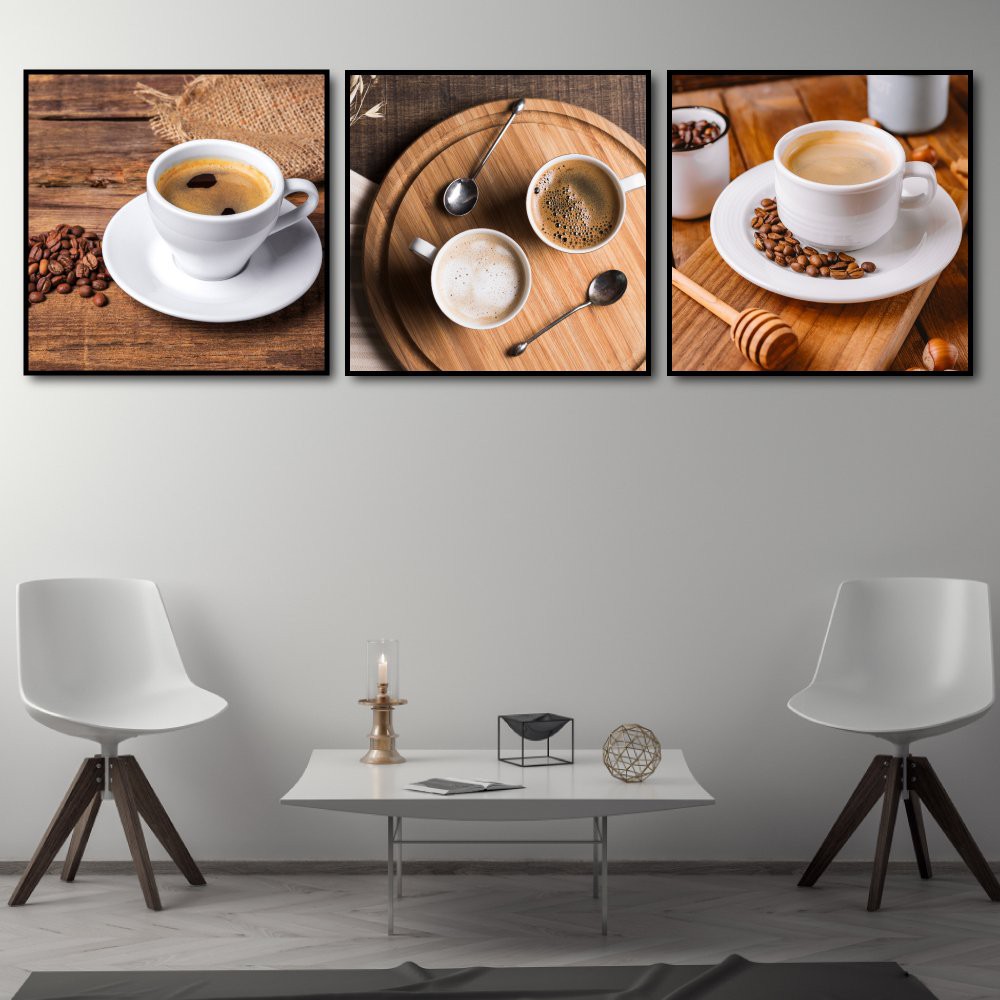 Tranh canvas treo tường coffee - Tranh canvas treo tường giá rẻ - Tặng kèm đinh 3 chân chuyên dụng không cần khoan tường