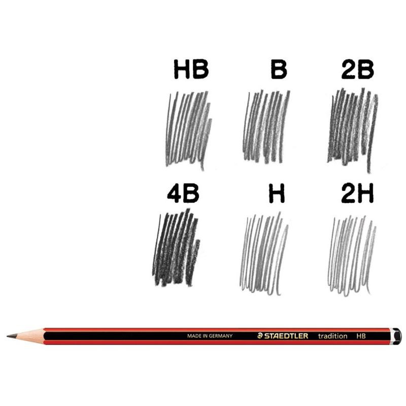 Hộp 12 bút chì học sinh STAEDTLER Tradition 110 (2B/HB/B/3B/4B/5B/6B/H/2H) hàng chuẩn Đức