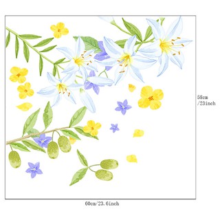 Decal Dán Kính Cao Cấp -Hoa Bụp Vàng ( 60x58cm )-DK7196