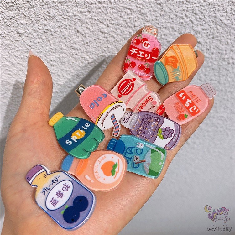 Set 10 kẹp tóc acrylic phong cách Hàn Quốc dễ thương dành cho bé gái