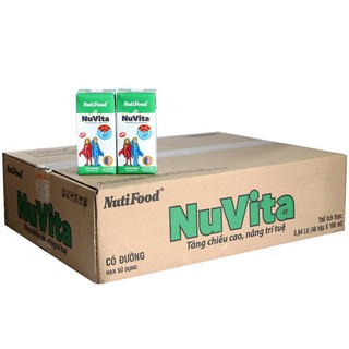 Thùng 48 Hộp Sữa Tiệt Trùng Có Đường Nuvita Nutifood (110ml)