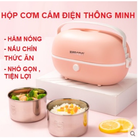 Hộp cơm cắm điện nấu và hâm nóng thức ăn cắm điện thông minh, Nồi cơm điện mini hộp cơm văn phòng vt183