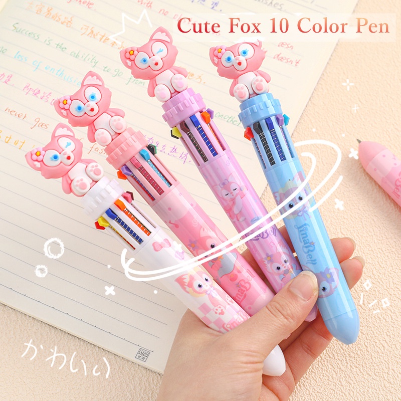 Set 10 Bút Bi Đa Năng Họa Tiết Hoạt Hình Dễ Thương