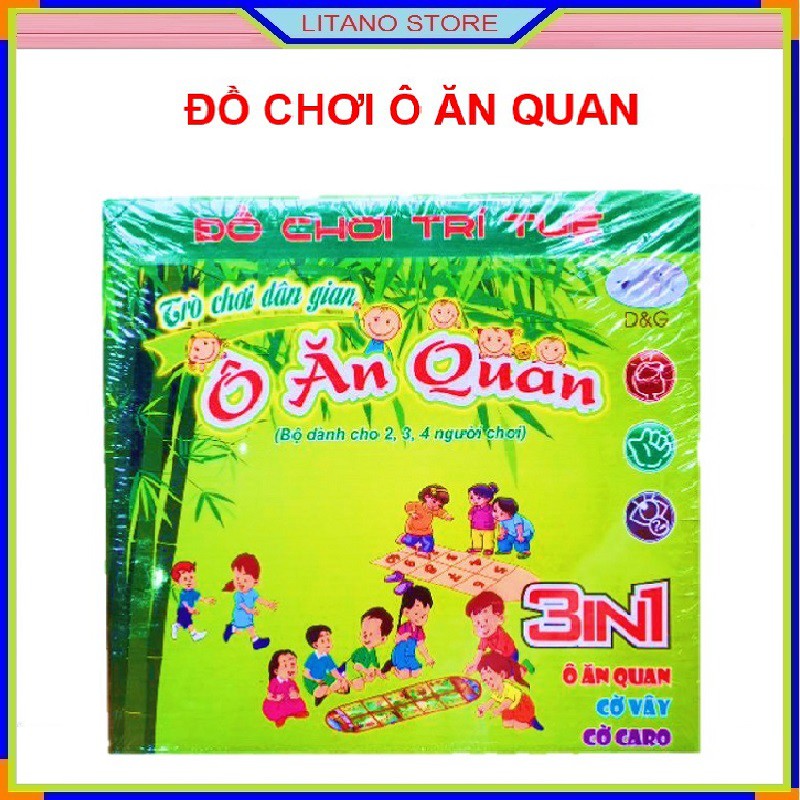 Bộ Đồ Chơi Ô Ăn Quan Trò Chơi Trí Tuệ Dân Gian 3 Trong 1 Dành Cho 2,3,4 Người Chơi