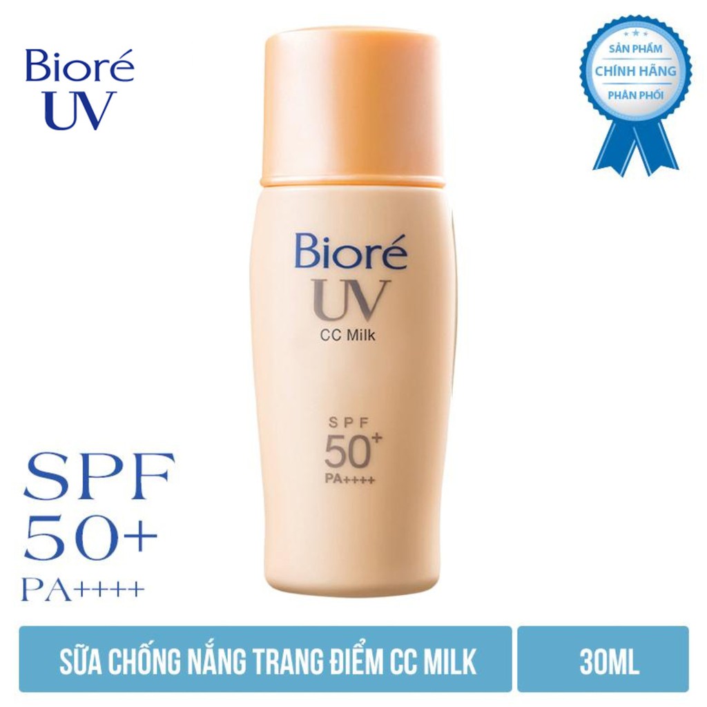 Sữa Chống Nắng Biore CC Lót Nền Trang Điểm, Che Khuyết Điểm và Làm Đều Màu Da 30ml