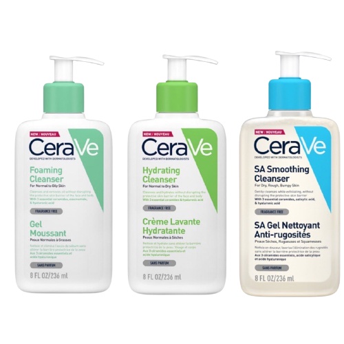 Sữa rửa mặt Cerave Foaming Cleanser, CeraVe Hydrating Cleanser, SA Cleanser cho mọi loại da 88ml, 236ml, 473ml