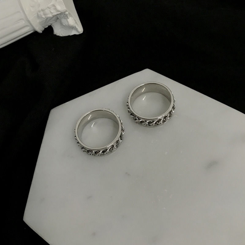 Nhẫn Dạng Xích Cá Tính Độc Đáo Phong Cách Hàn Quốc