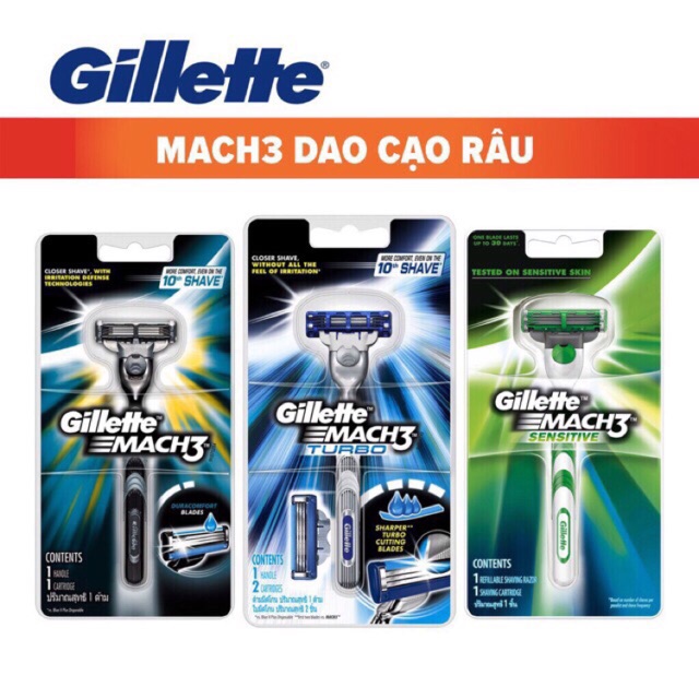 Bàn Cạo Gillette Mach 3/ Mach 3+/ Mach 3 Turbo