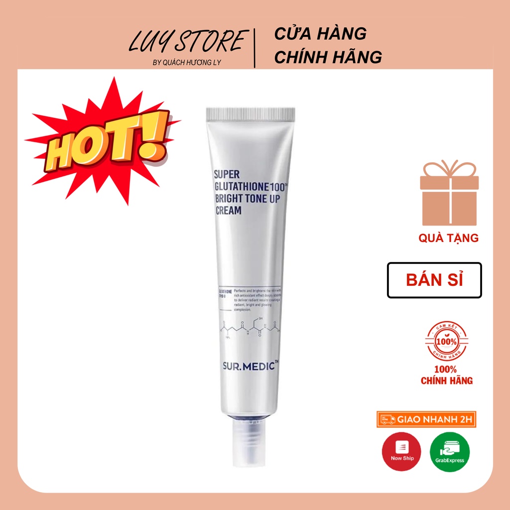 Kem Dưỡng Face Trắng Da Sur Medic Super Glutathione 100 Bright Tone Up Cream