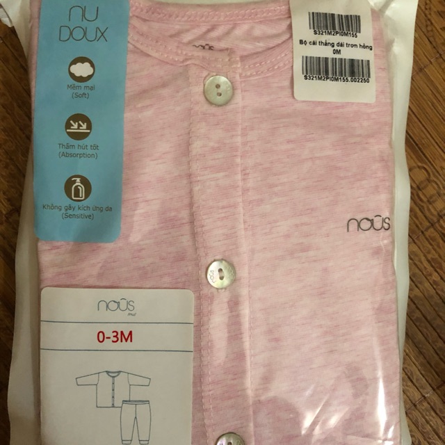 Bộ nous dài tay 0-3m
