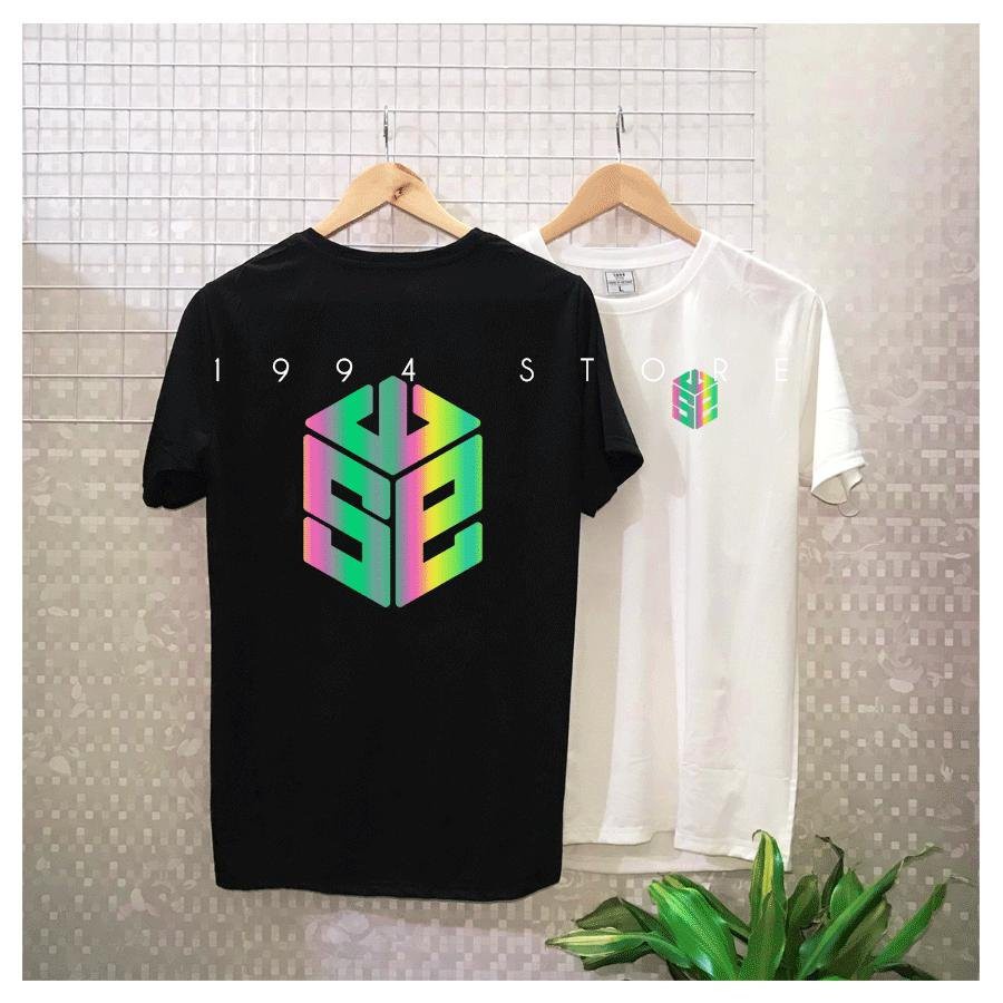 Áo Thun Unisex In Hiệu Ứng Hologram Biểu Tượng SWE Phản Quang 7 màu Áo Phông Cotton Cổ Tròn Nam Nữ