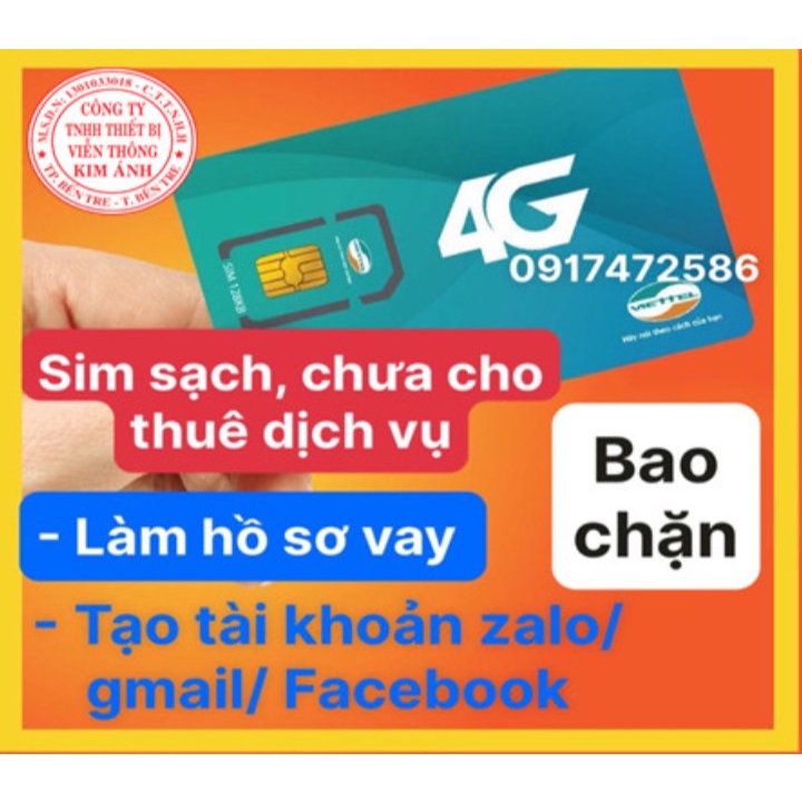 -Sim Sạch Viettel nghe gọi mãi mãi, có thể dùng tạo Tài Khoản, Hồ Sơ Vay, làm công việc nhận mã otp