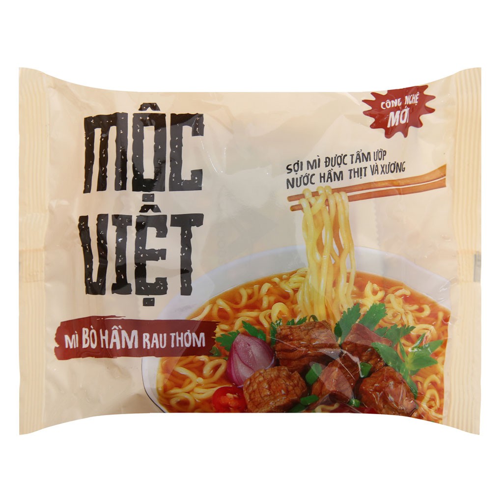 Mì Bò Hầm Rau Thơm Mộc Việt Thùng 30 Gói x 75g/gói