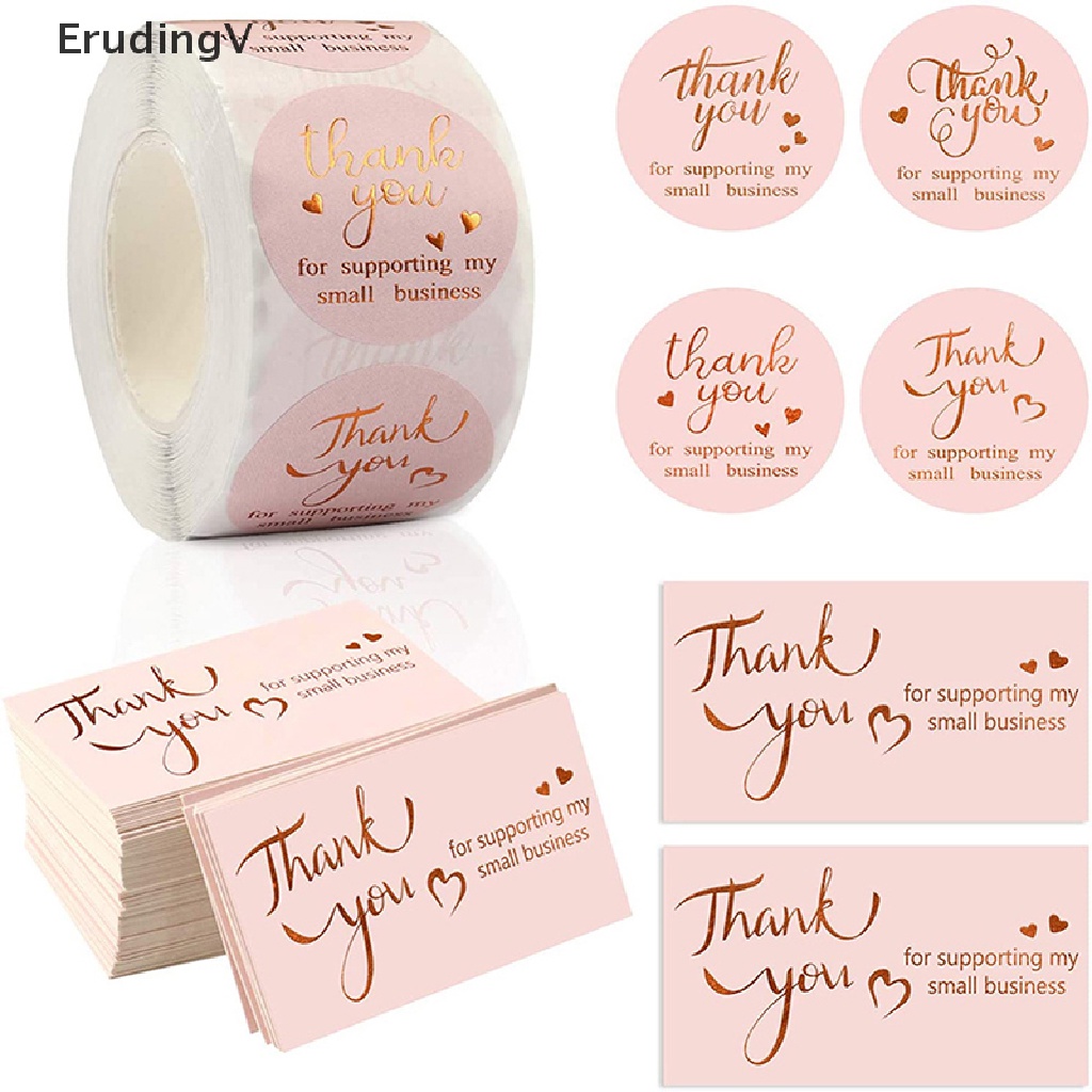 Nhãn Dán Thank You Màu Hồng Trang Trí Gói Quà