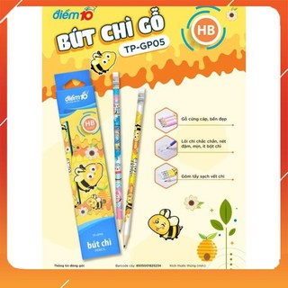 [Chính hãng] Bút Chì Gỗ Điểm 10 TP-GP05 (Hộp 10 cây) - Độ Cứng HB