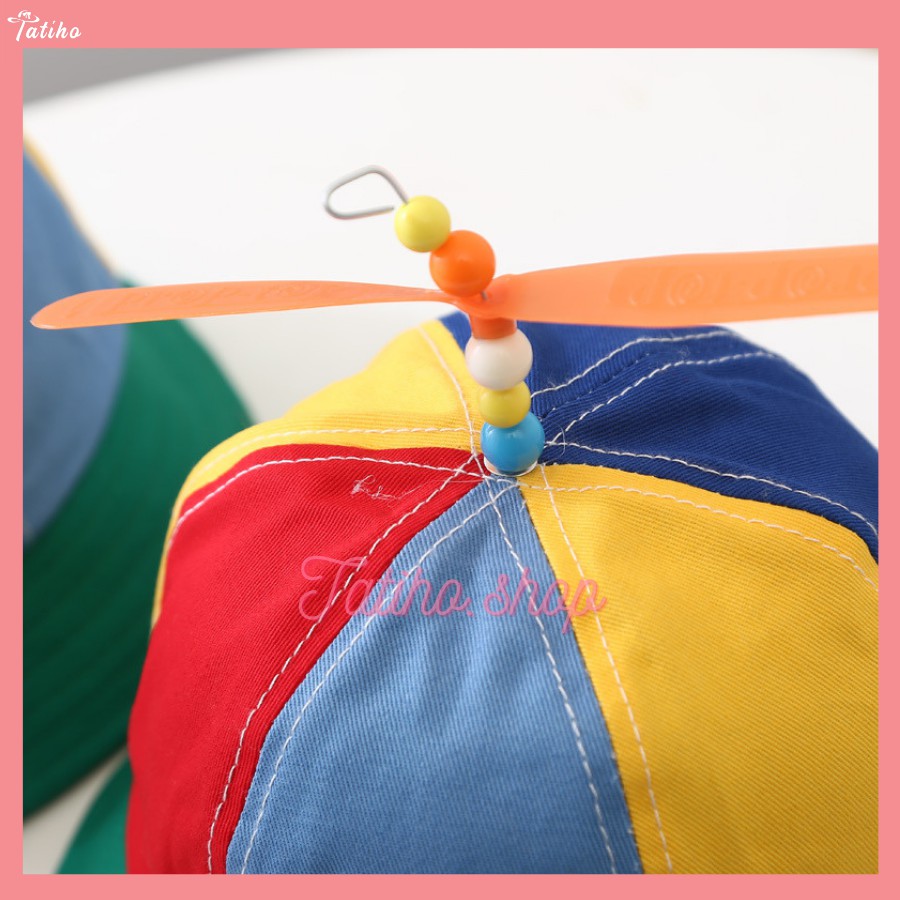 [Hàng Xịn, Giá Tốt] Mũ Nón Bucket Vành Ngắn Nhiều Màu Cầu Vồng Gắn Chong Chóng - Mã NV010