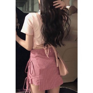 set váy áo hồng ullzang