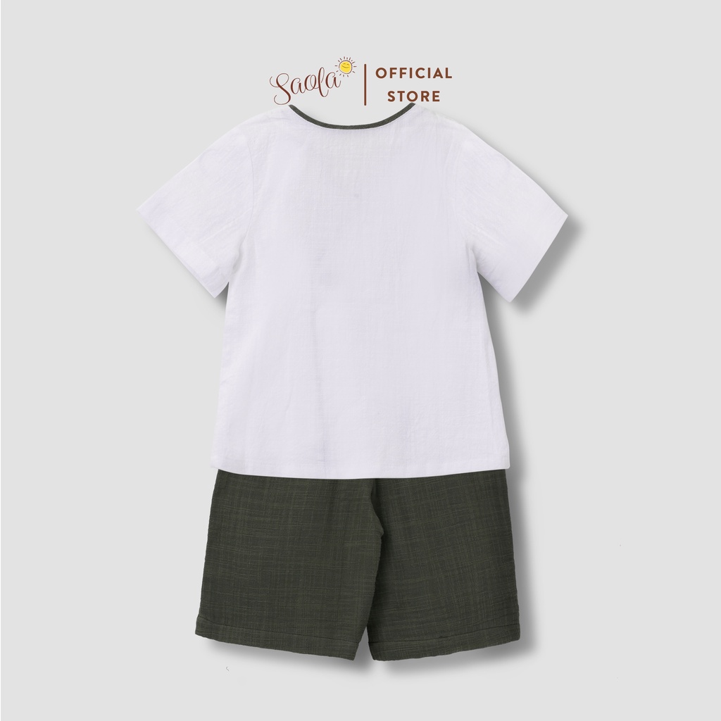 Bộ Quần Áo Bé Trai Chất Cotton Cao Cấp Thoáng Mát - KEELEY SET - SEC001 &amp; SEC002 - SAOLA KIDS CLOTHING - 2 Màu