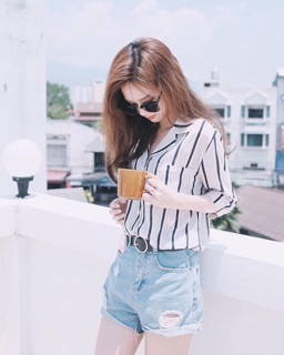 Sơ mi kẻ tay dơi