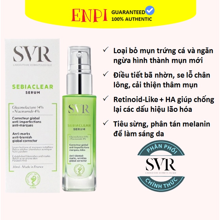 Tinh chất giảm mụn mờ thâm SVR Sebiaclear Serum 30ml