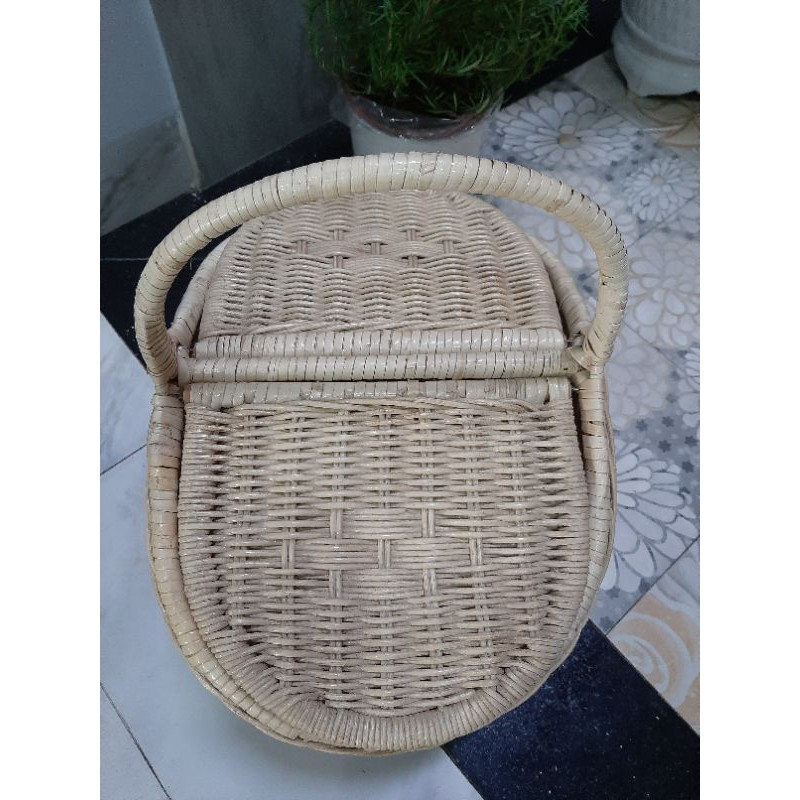 Giỏ mây đan có nắp đậy | BigBuy360 - bigbuy360.vn