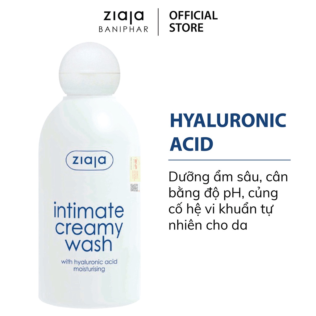 Dung dịch vệ sinh phụ nữ Ziaja Intimate with Hyaluronic Acid 200ml