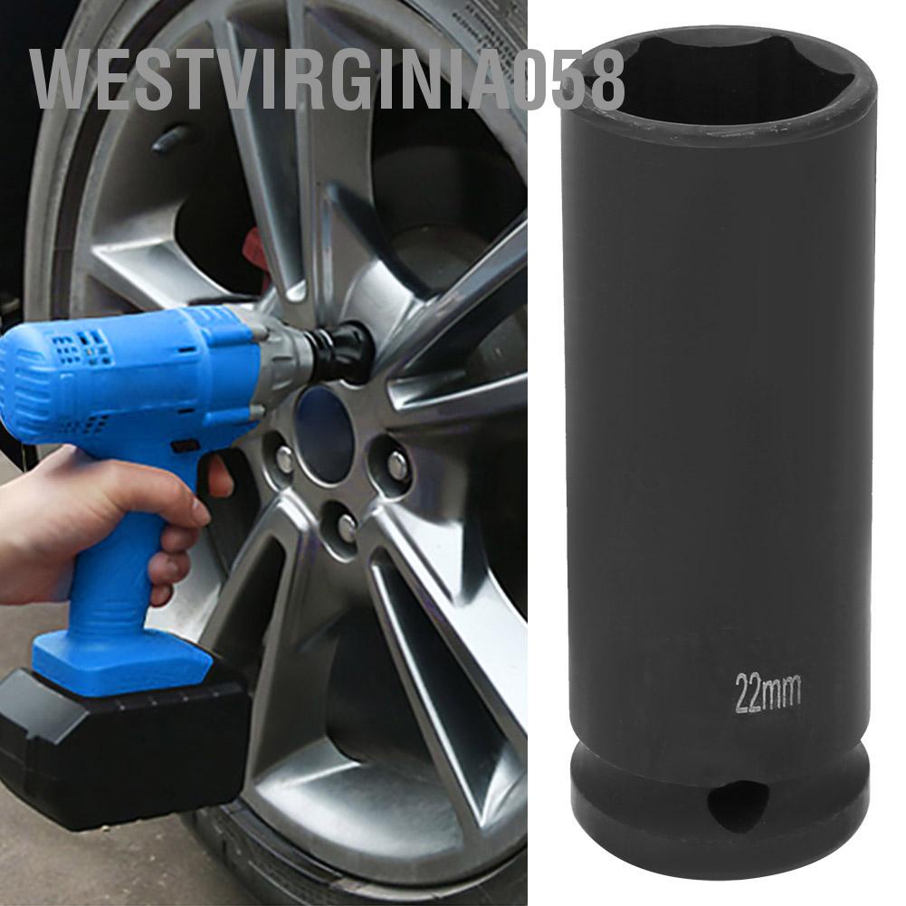 Có thể bán buôn  Truyền động 1/2 inch 21/22 / 24mm Ổ cắm tác động sâu theo hệ mét 6 điểm Khí nén khí nén Socke Westvirginia058