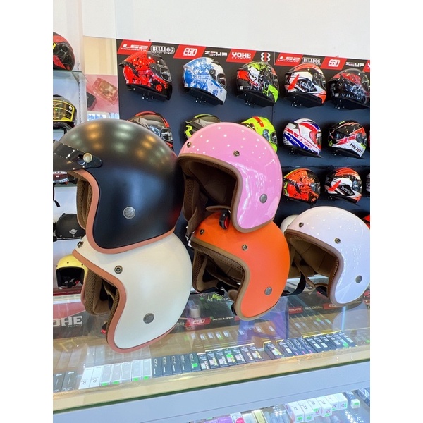 Mũ Bảo Hiểm Nón Bảo Hiểm 3/4 Mỏ Lót  Nâu Trùm Đầu Chạy Xe Moto Tặng Kèm Lưỡi Trai Tre Nắng