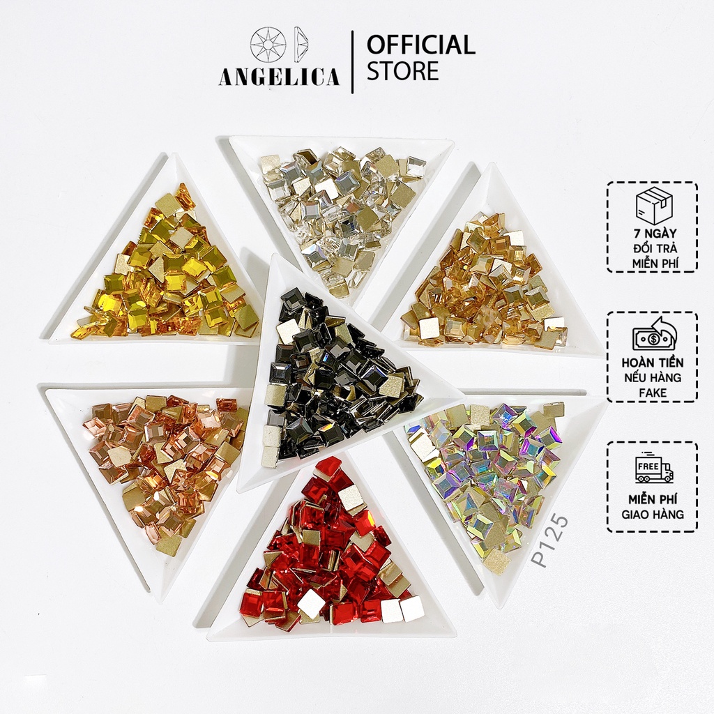 Túi 10 Viên Đá Nail Chân Bằng Hình Vuông Trang Trí Móng ANGELICA P125