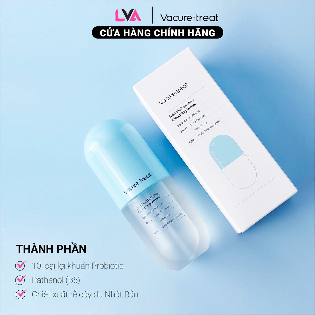 Nước Tẩy Trang Chiết Xuất 10 Loại Lợi Khuẩn Probiotic Vacure:treat Skin Moisturizing Cleansing Water 250ml