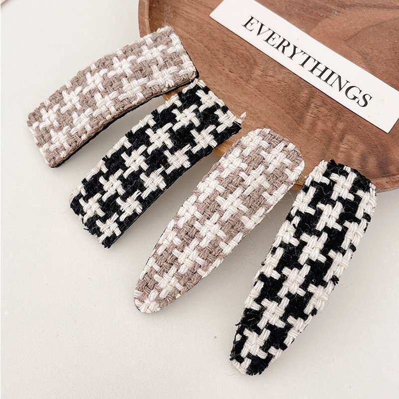 Kẹp tóc nữ họa tiết retro nhiều màu sắc thời trang thu đông