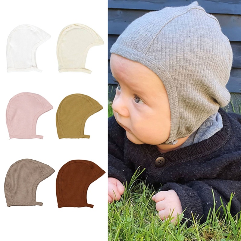 Mũ Trùm Đầu Bằng Cotton Mềm Mại Đáng Yêu Cho Bé Sơ Sinh