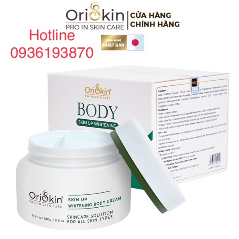 ✅ Kem Dưỡng Trắng Da Body Oriskin Body Skin Up Whitening Cream  [CHÍNH HÃNG] ❤️ Oriskin Body Dưỡng Trắng Da Toàn Thân