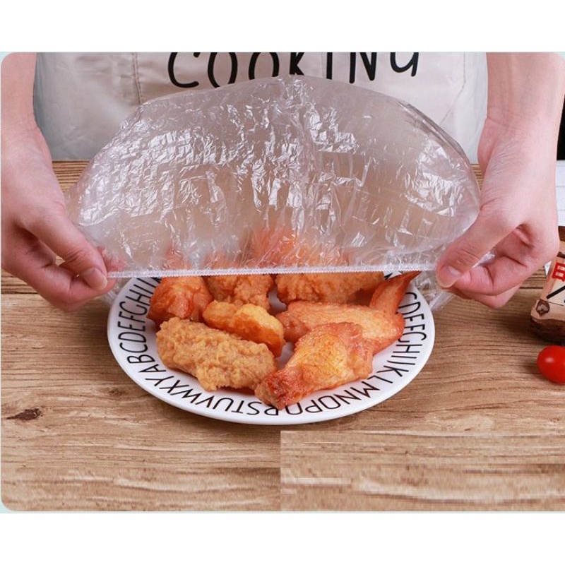 Combo 10 túi x 100 màng bọc thực phẩm có chun co giãn túi hình gấu